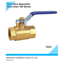2-PC Female Threaded Brass Ball Valve with Hand Lever